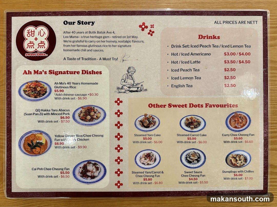 Sweet Dots Menu