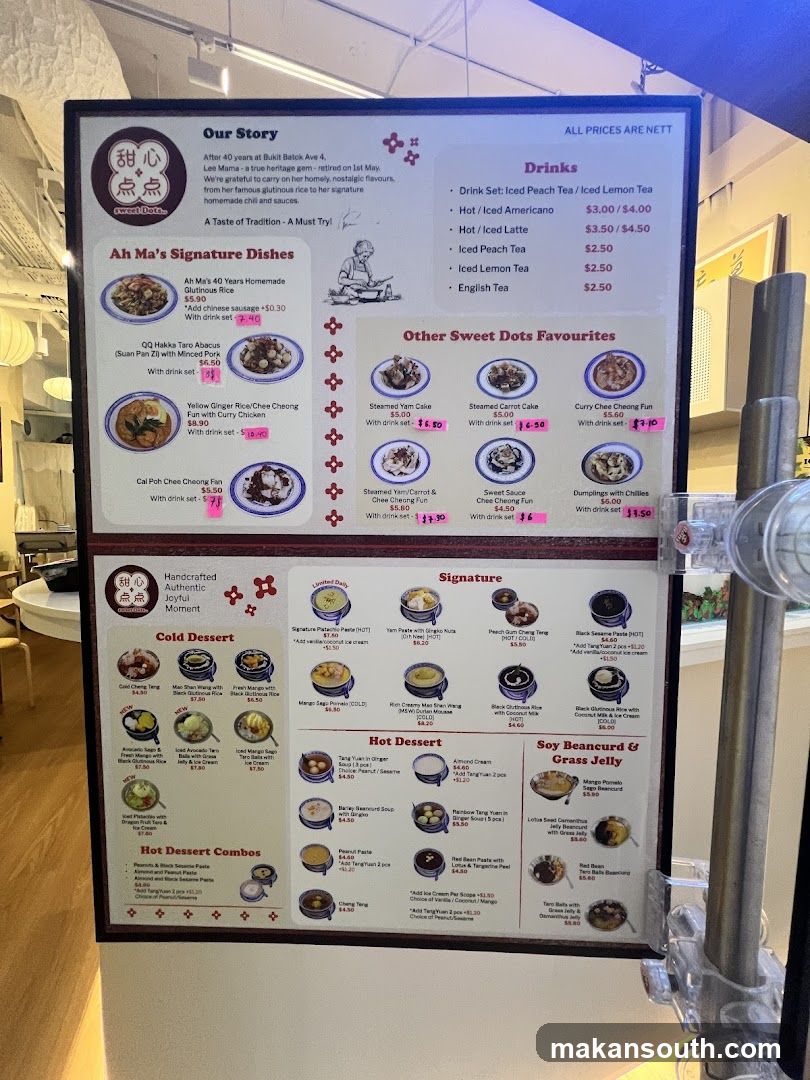 Sweet Dots Menu