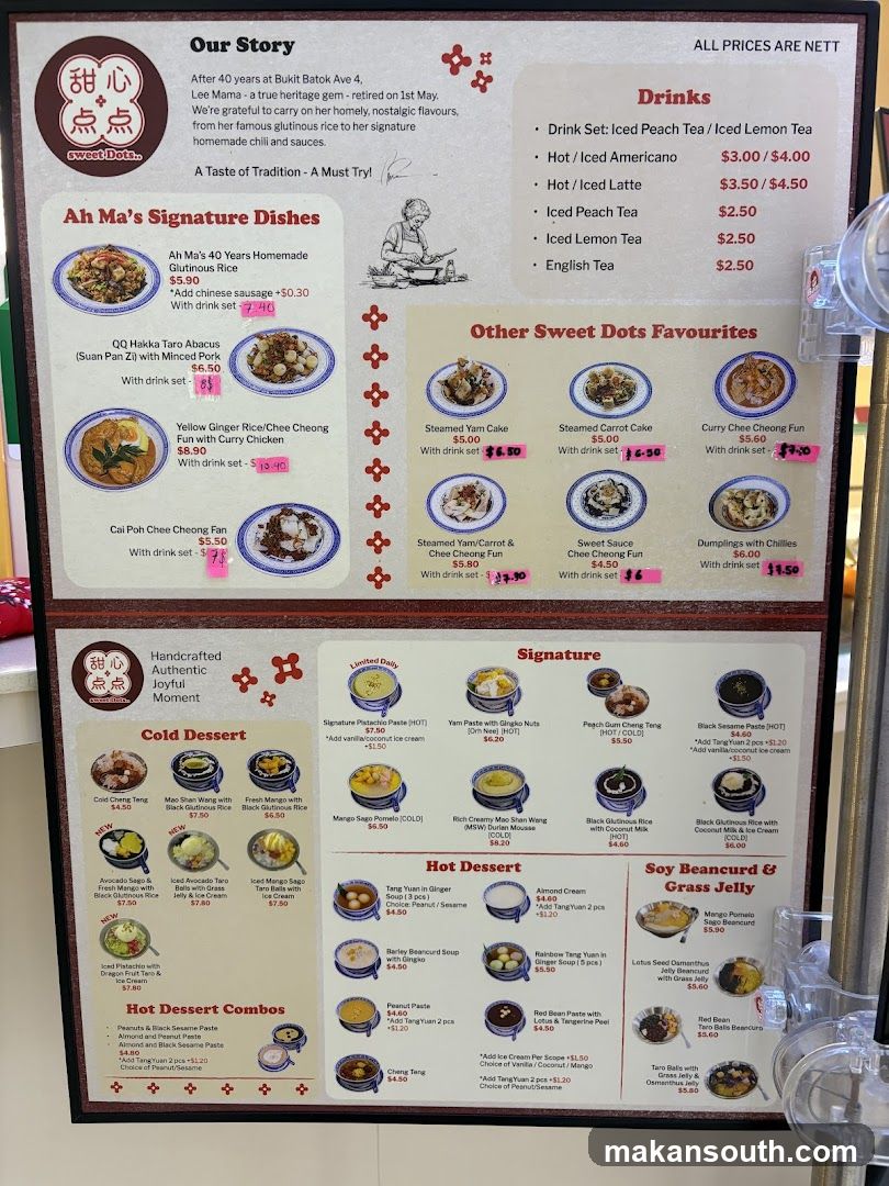 Sweet Dots Menu