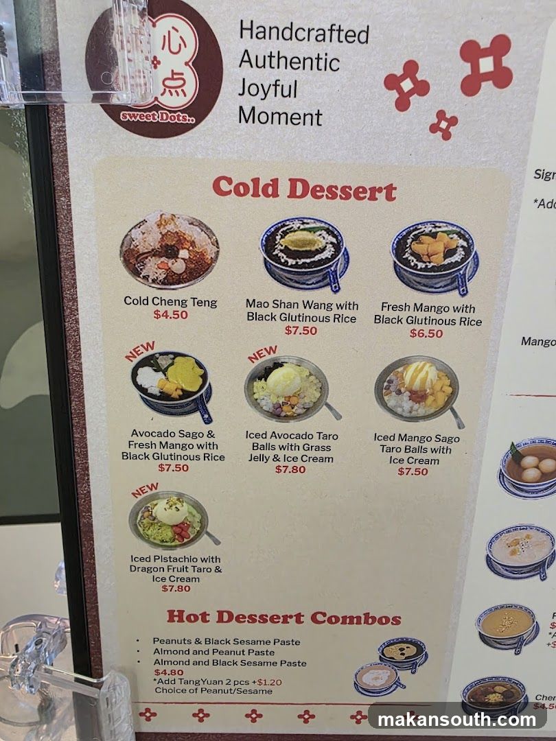 Sweet Dots Menu