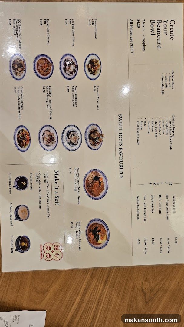Sweet Dots Menu