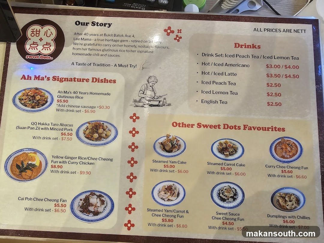Sweet Dots Menu