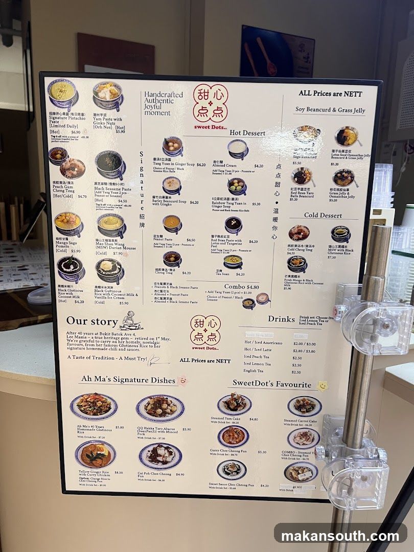 sweet Dots.. Menu