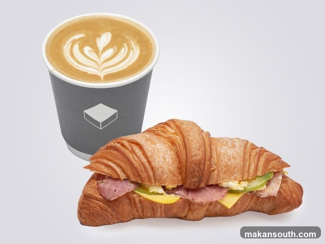Coffee and Croissant Sandwich