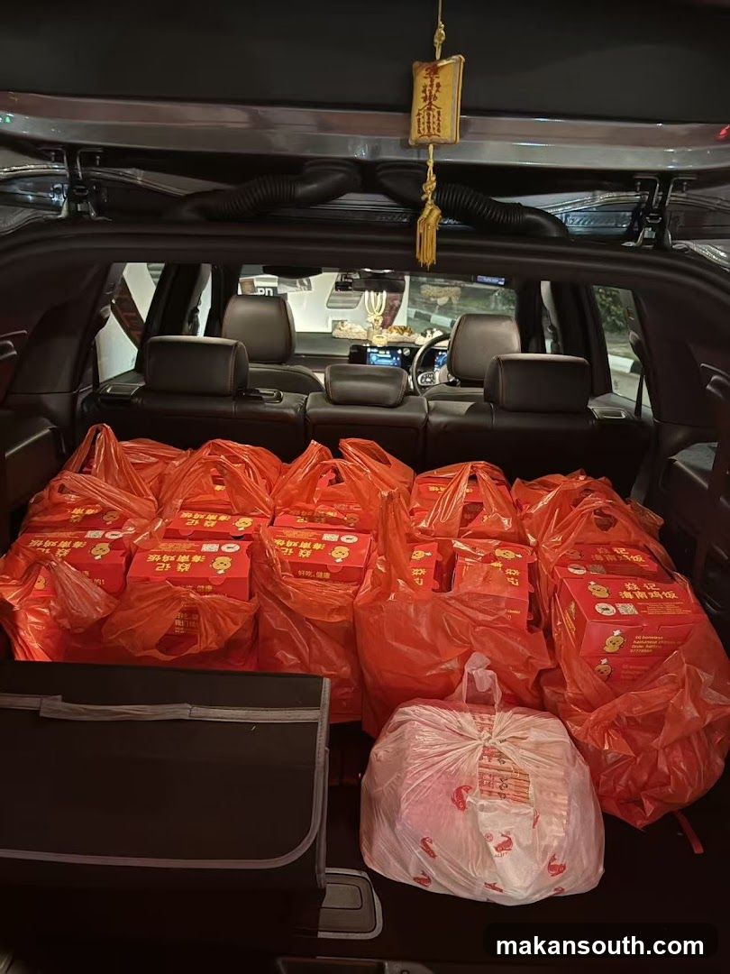 Car Trunk Filled with Food Bags