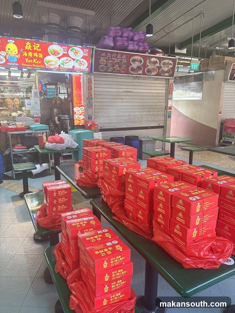 Food Stall with Packed Boxes