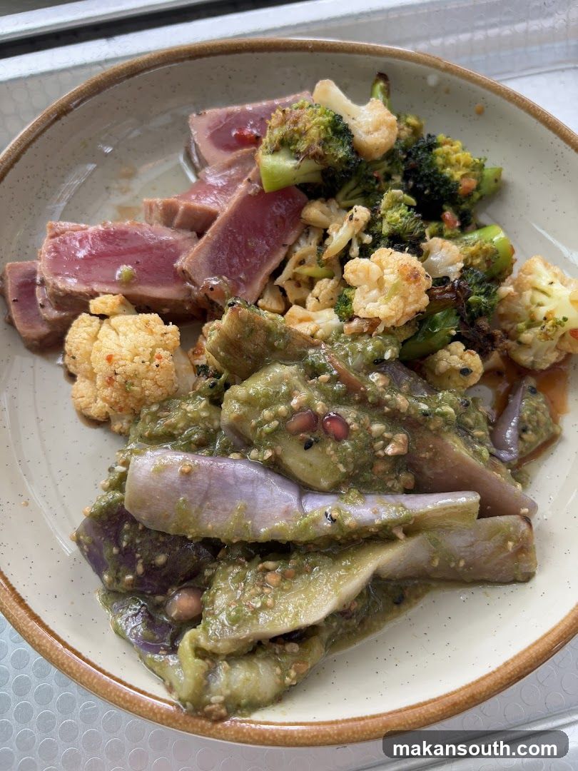 Seared Tuna and Eggplant Dish