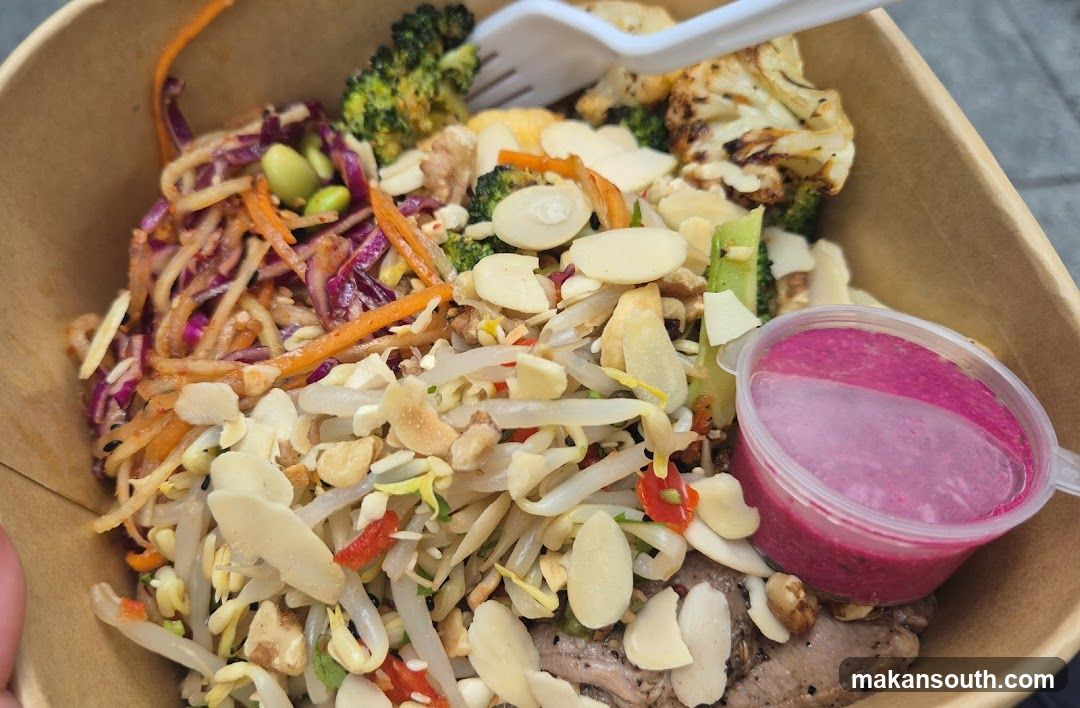 Salad Bowl with Meat and Dressing
