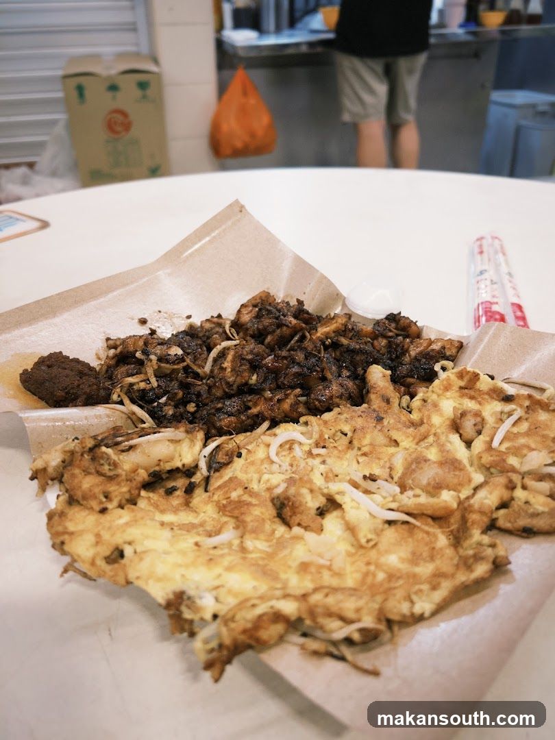 Fried Carrot Cake and Omelette