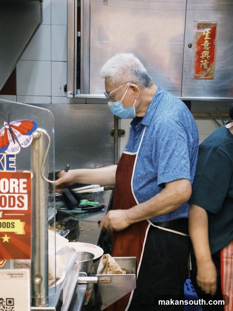 Cook preparing food