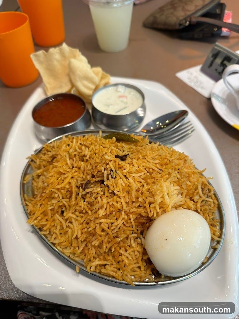 Biryani with Egg and Sides