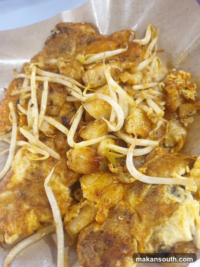 Fried Carrot Cake with Bean Sprouts