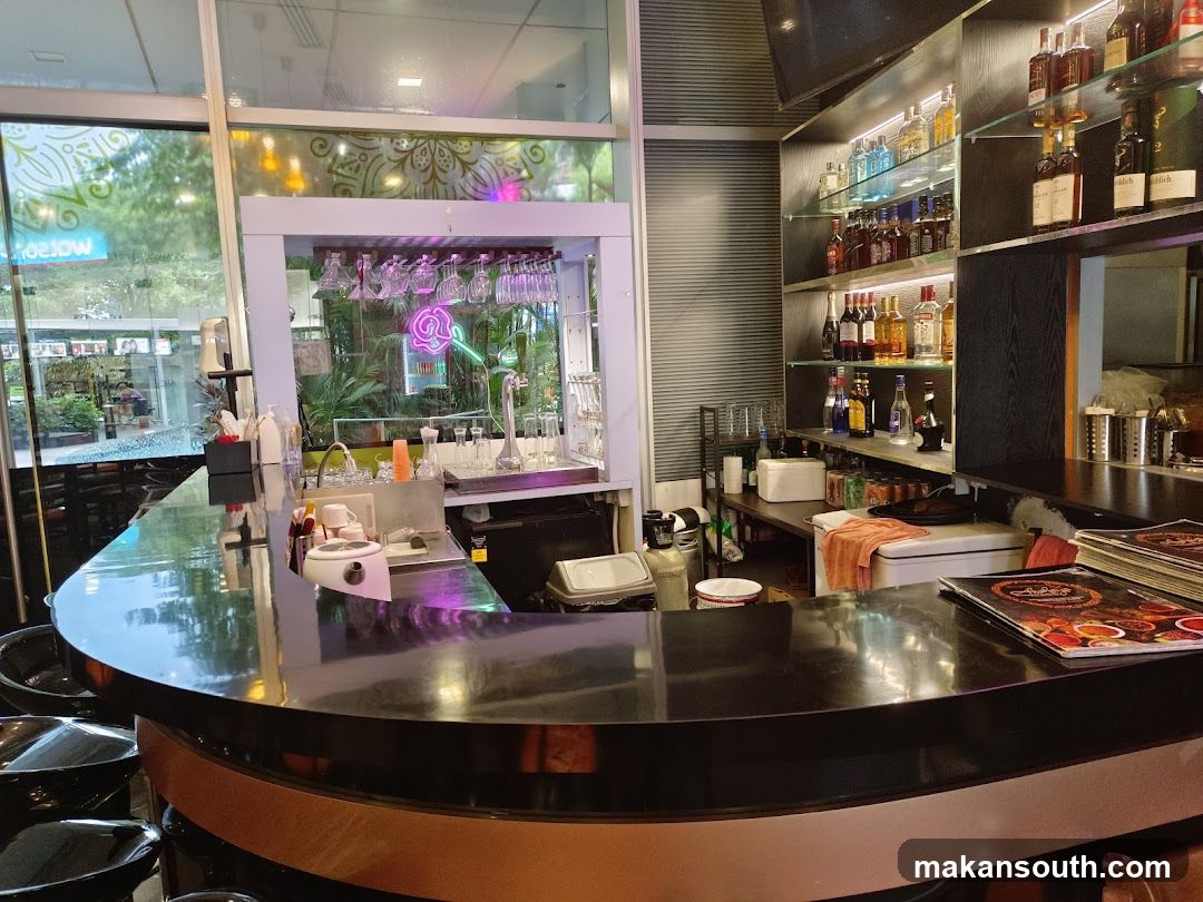 Bar Interior with Bottles and Glasses