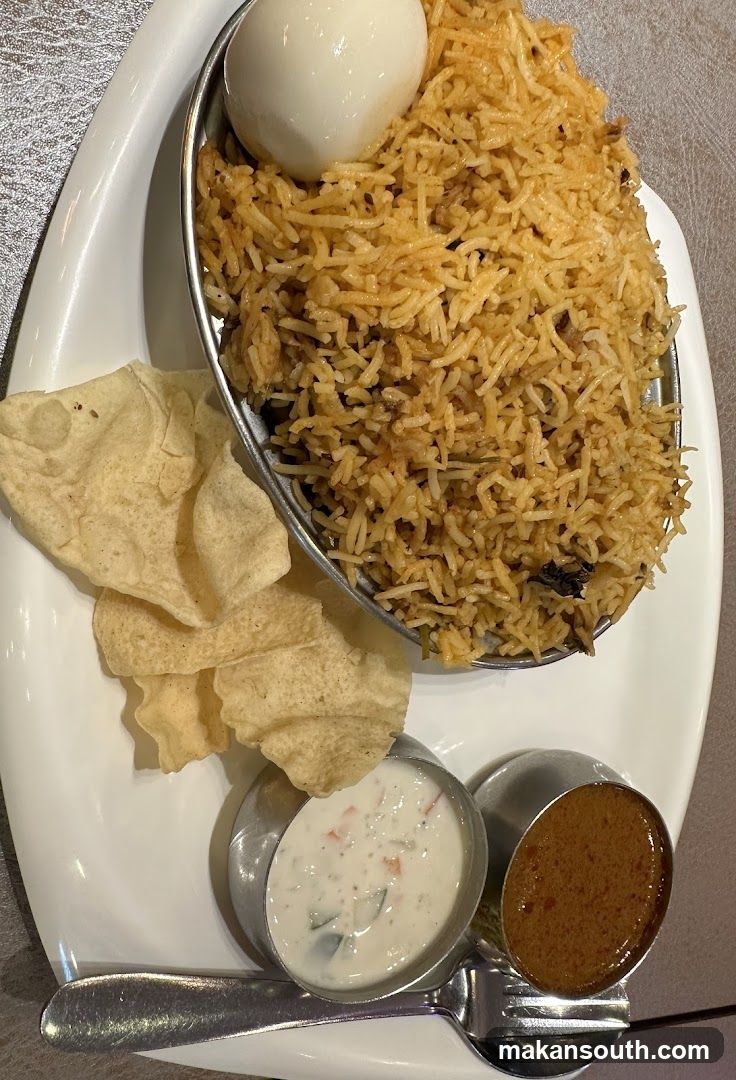 Biryani with accompaniments