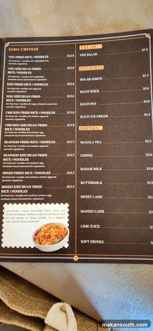 Indo Chinese Menu