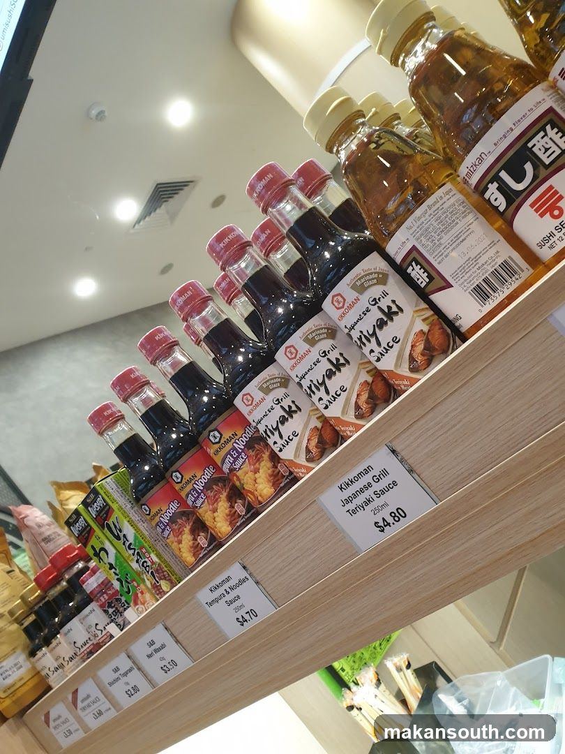 Sauce Bottles on Shelf