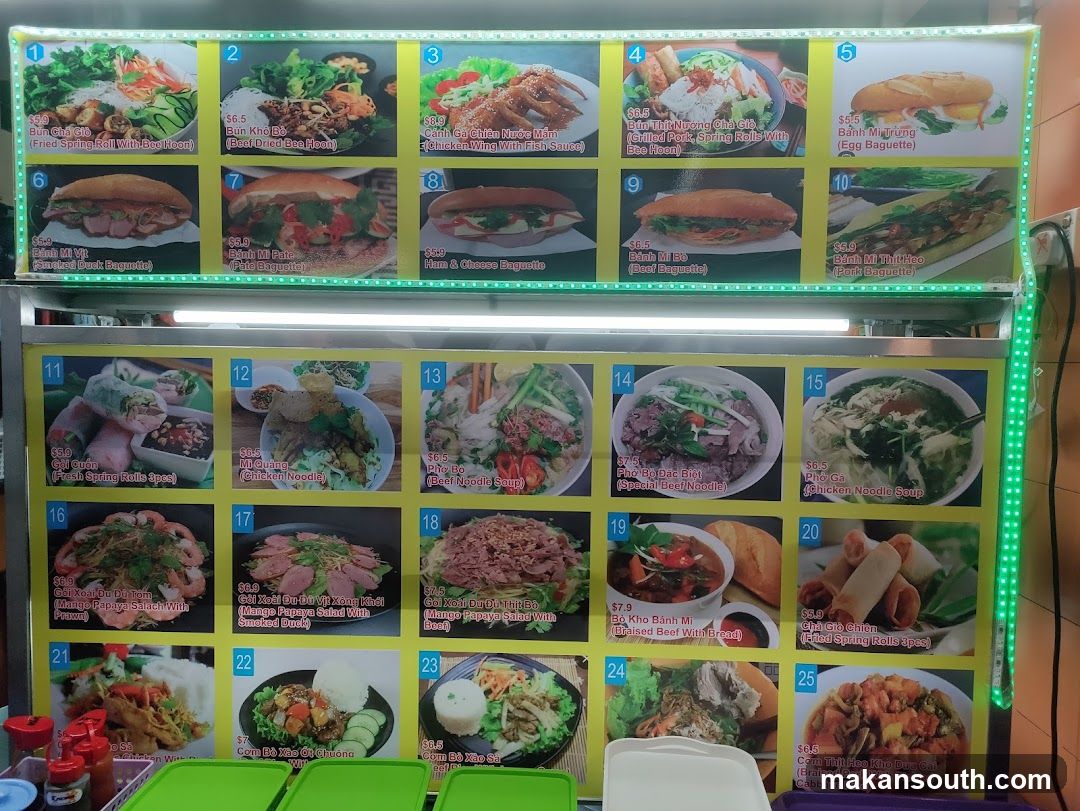 Vietnamese Food Menu