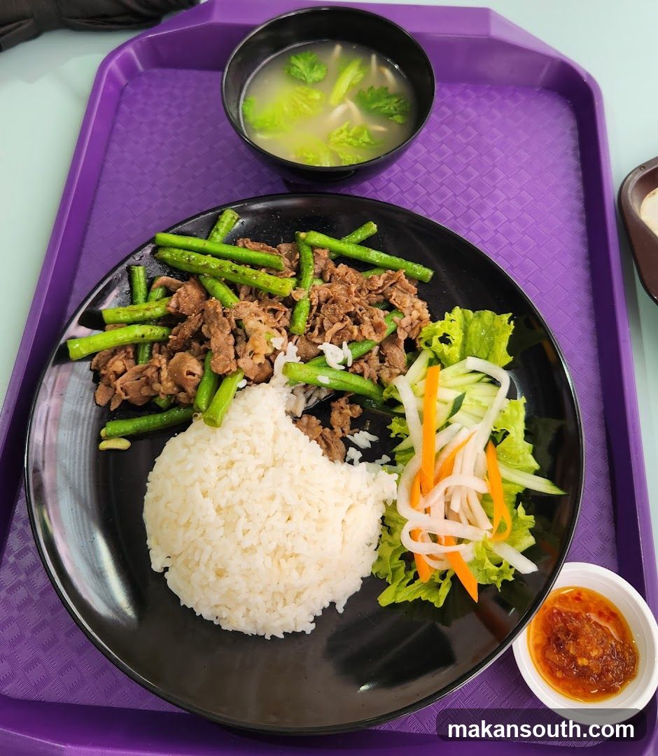 Beef and Green Beans with Rice