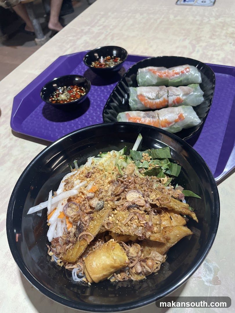 Vietnamese Noodle Bowl and Spring Rolls