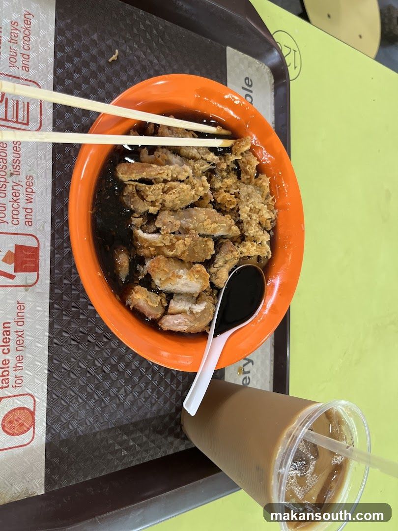 Fried Chicken with Gravy and Iced Coffee
