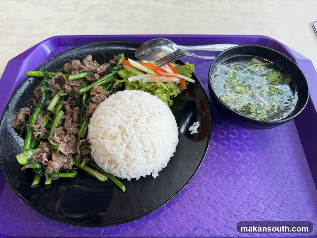 Beef and Rice with Soup