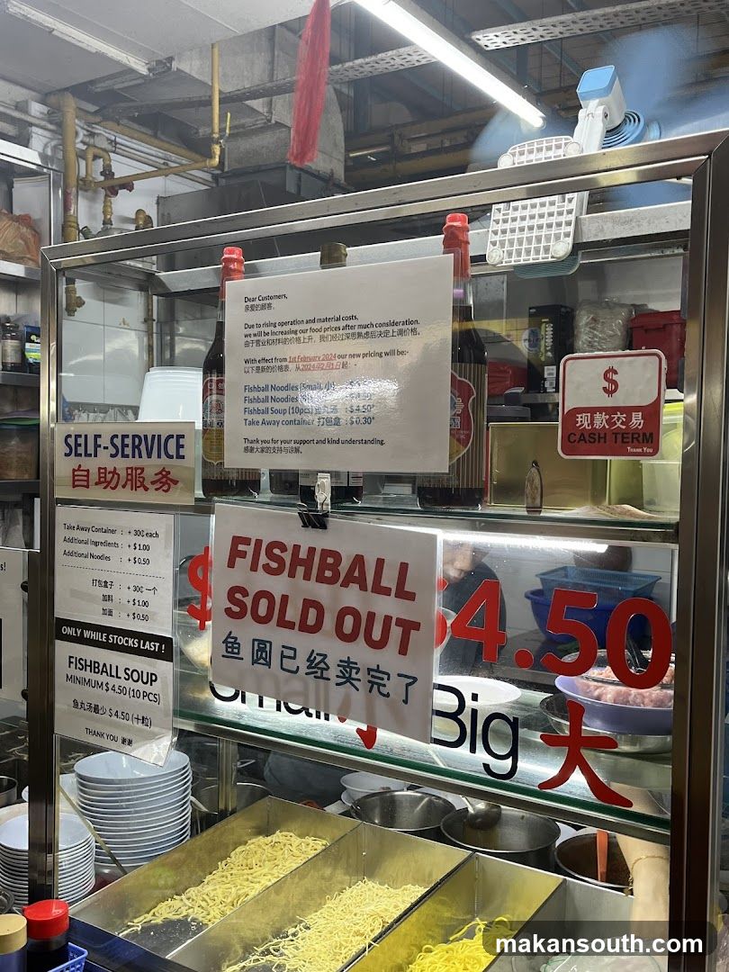 Fishball Sold Out Sign