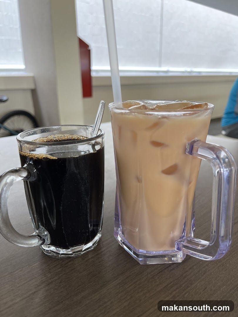 Two drinks on a table
