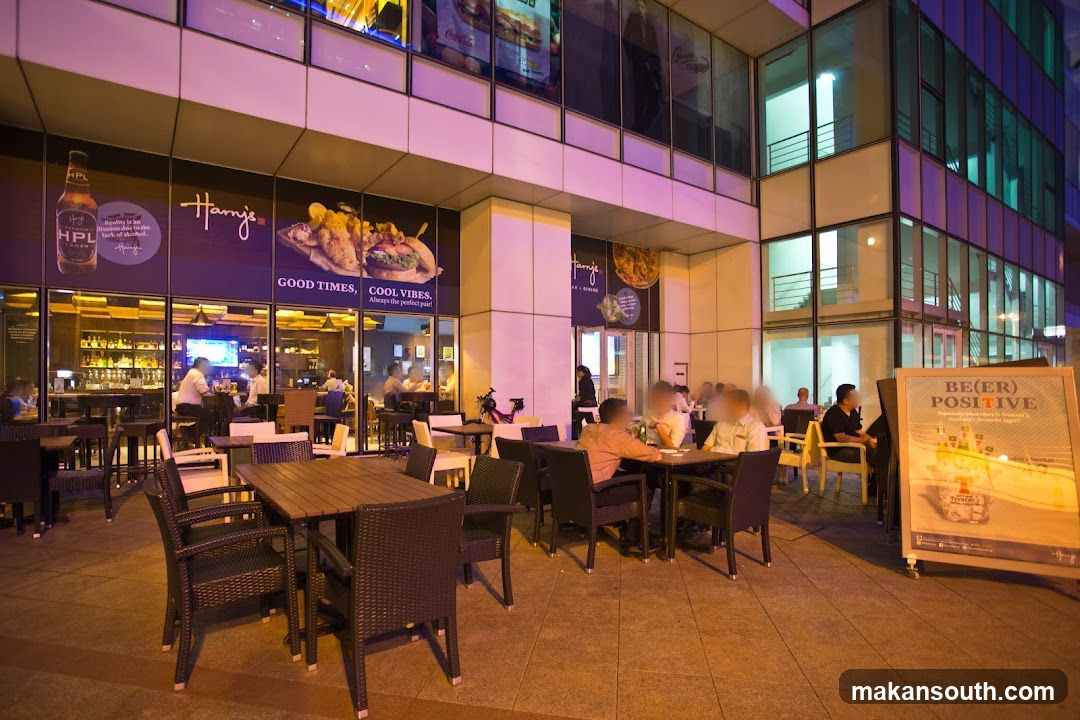 Outdoor Seating Area at Night