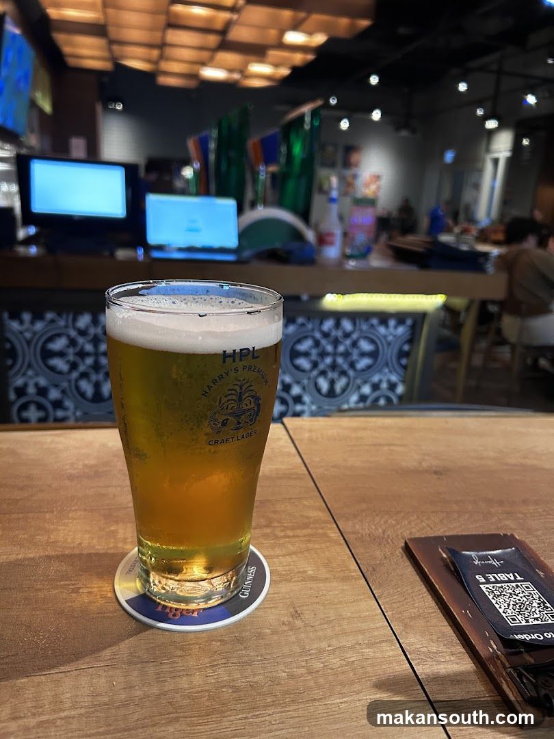 Glass of beer on a table