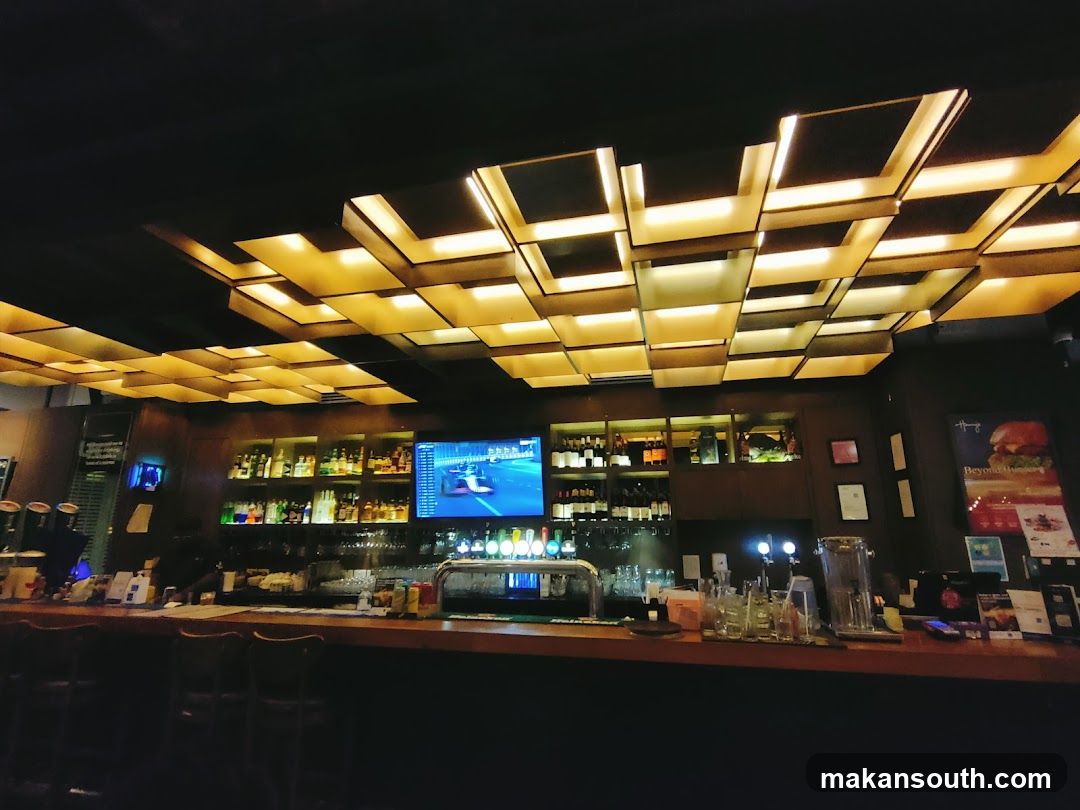 Bar Interior with Modern Lighting