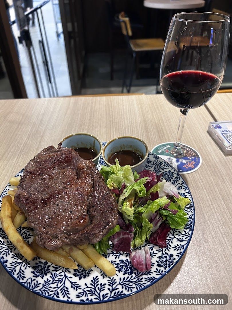Steak, Fries, and Salad