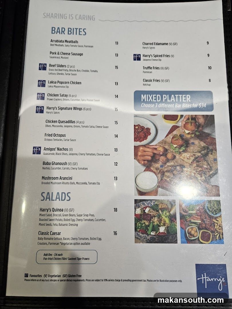 Harry's Bar Bites and Salads