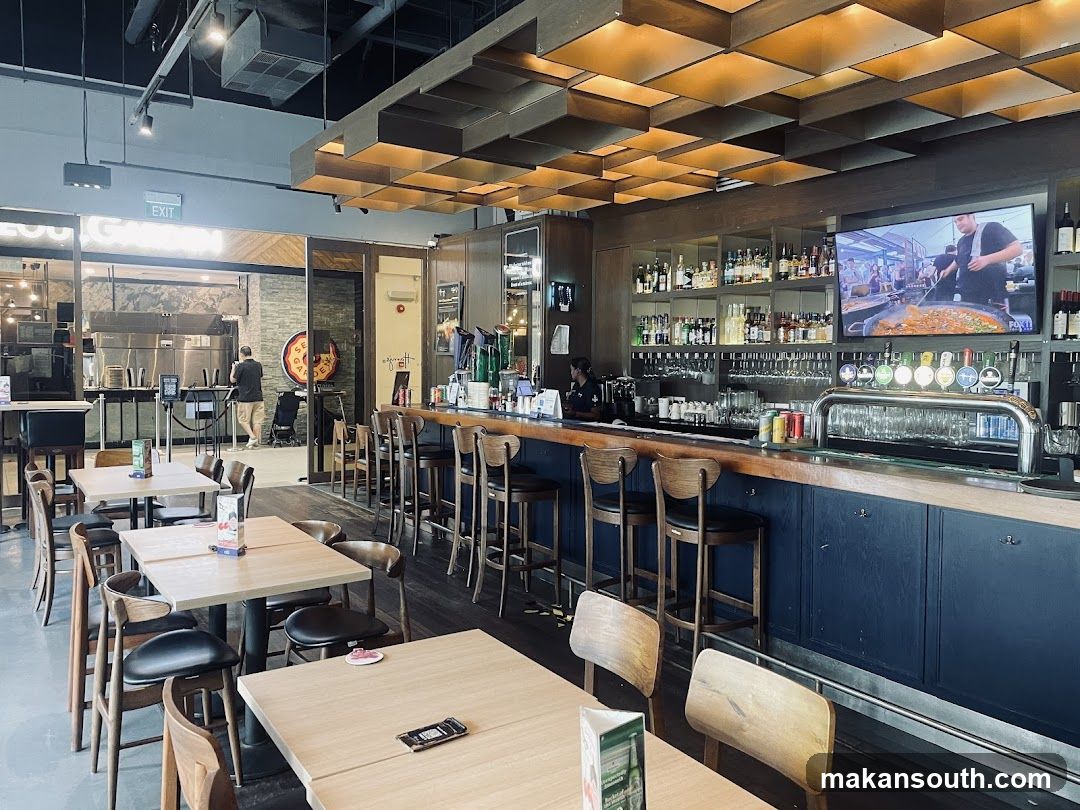 Restaurant Interior with Bar and Dining Area