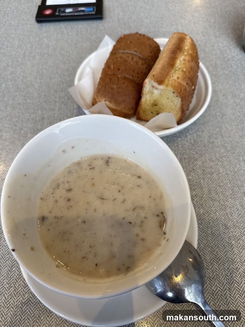 Creamy Mushroom Soup with Breadsticks