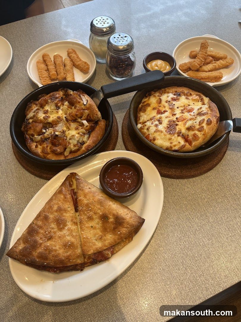 Pizzas and appetizers