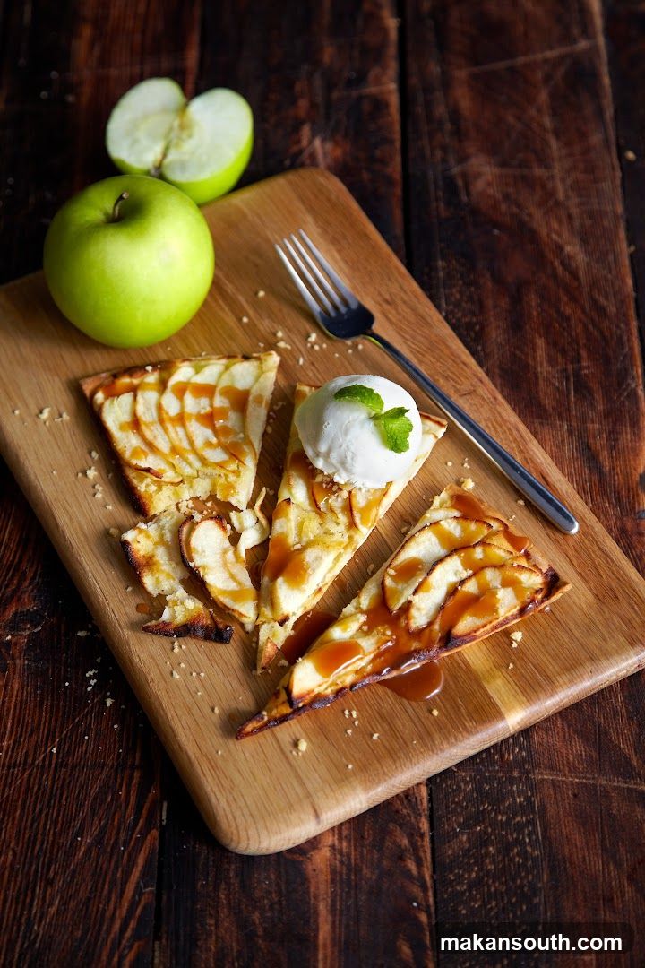 Apple Tart Slices with Ice Cream