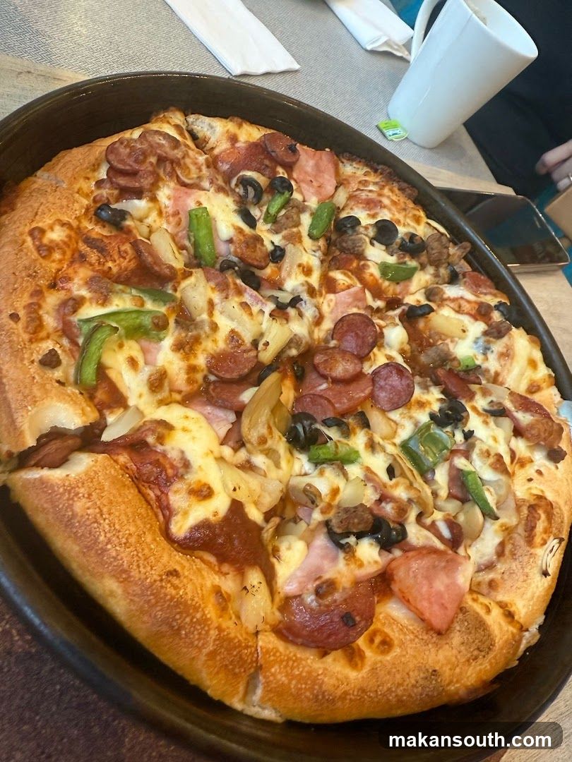 Pizza with various toppings