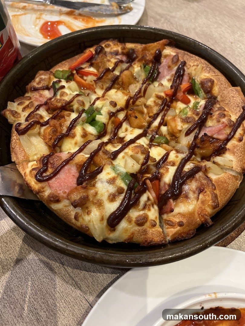 Pizza with BBQ Sauce Drizzle