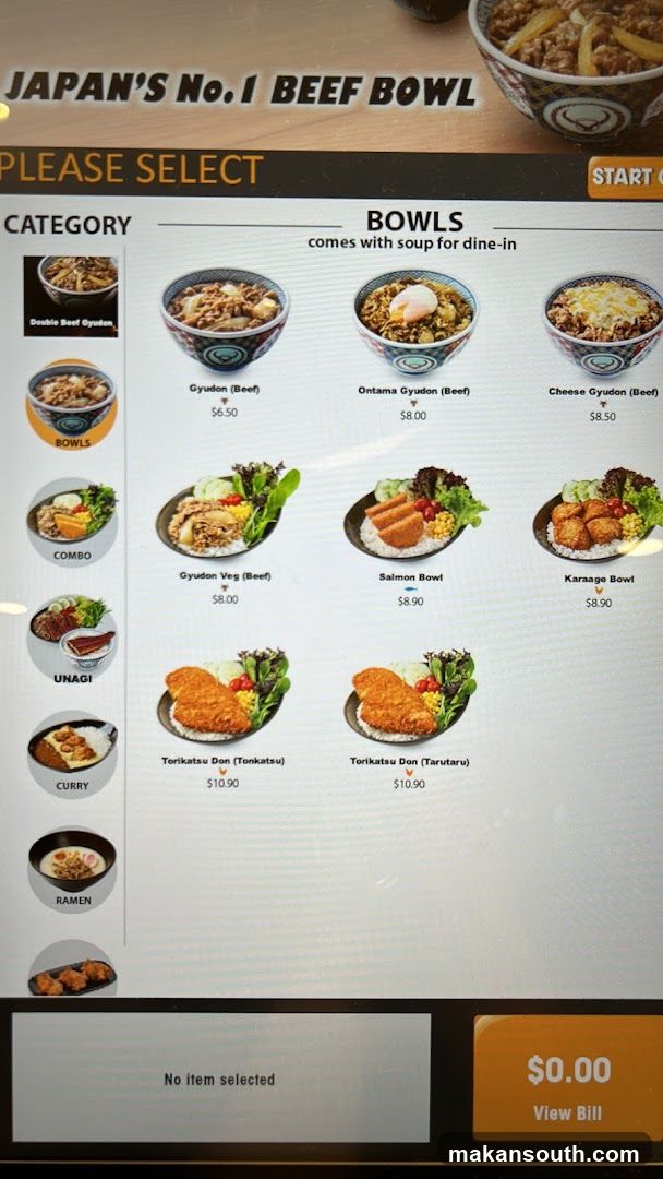 Japan's No.1 Beef Bowl Menu