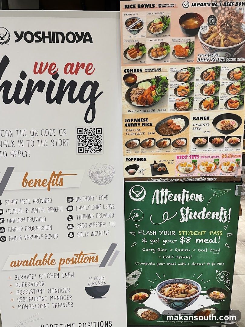Yoshinoya Hiring and Menu Poster