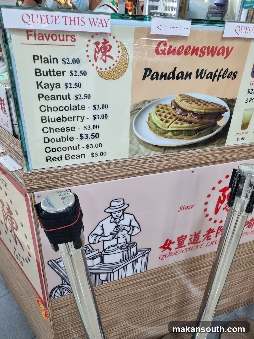 Queensway Pandan Waffles Menu