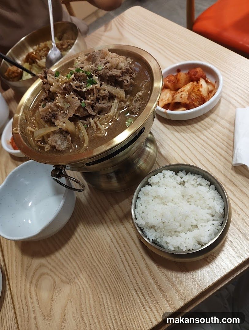 Korean Beef Stew with Rice and Kimchi