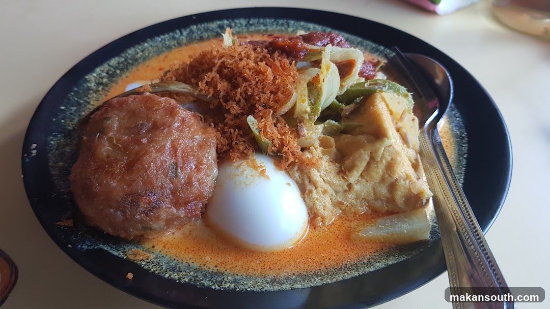 Lontong with Egg and Fried Cake