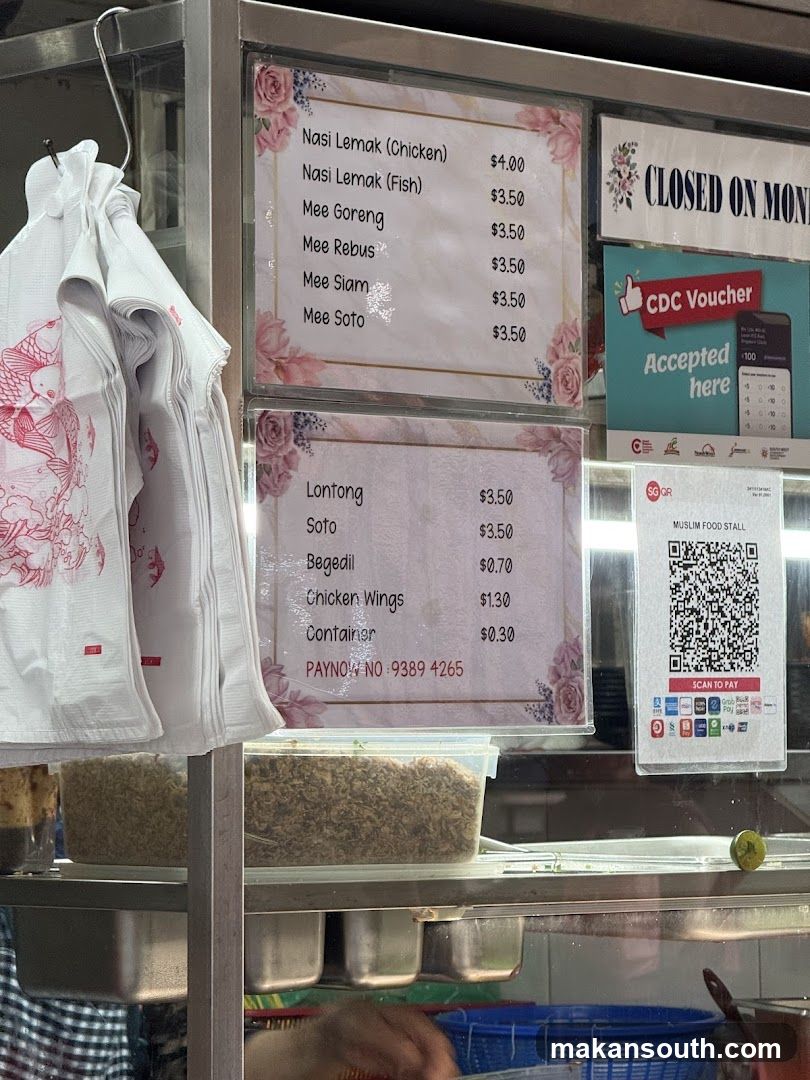 Muslim Food Stall Menu