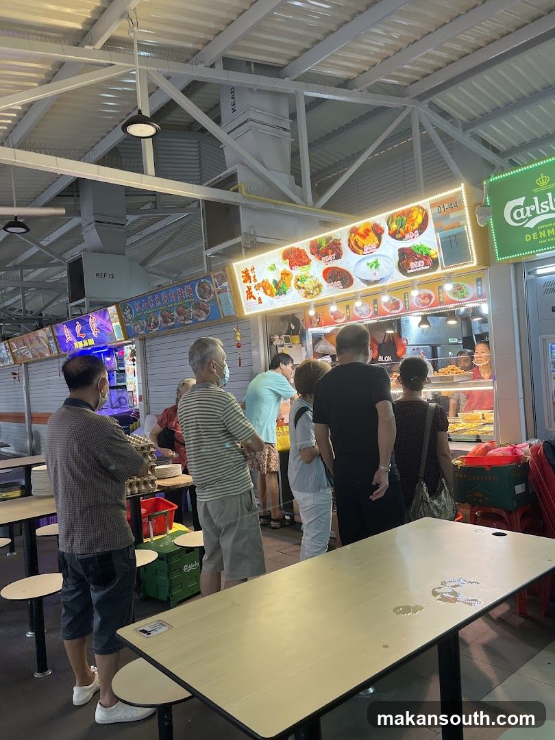 Food stalls with customers