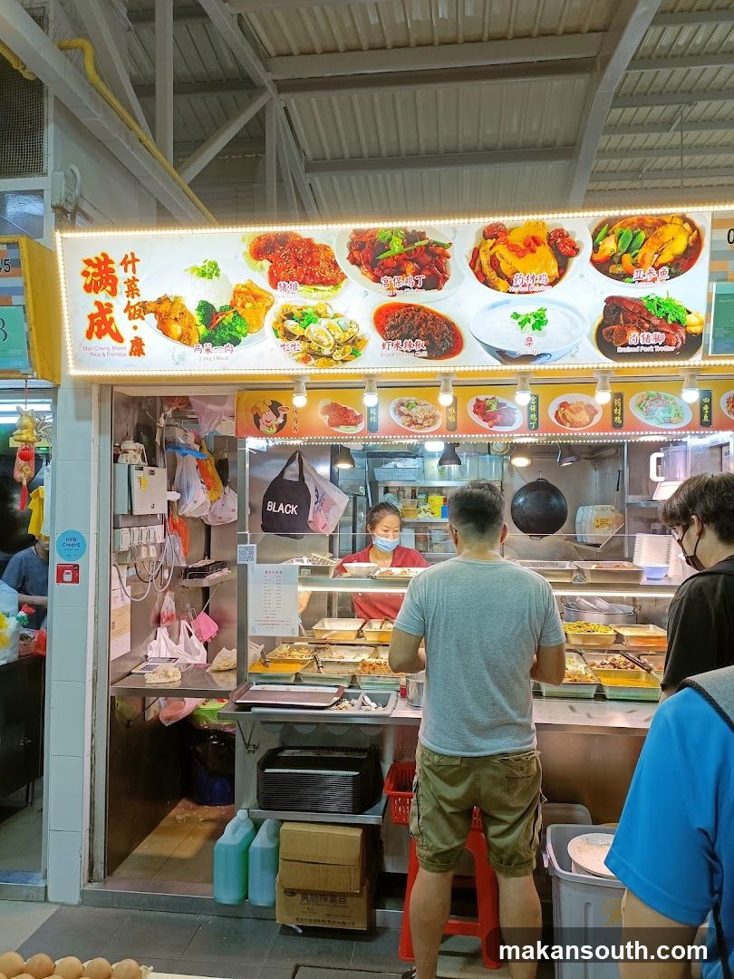 Food Stall with Display of Dishes