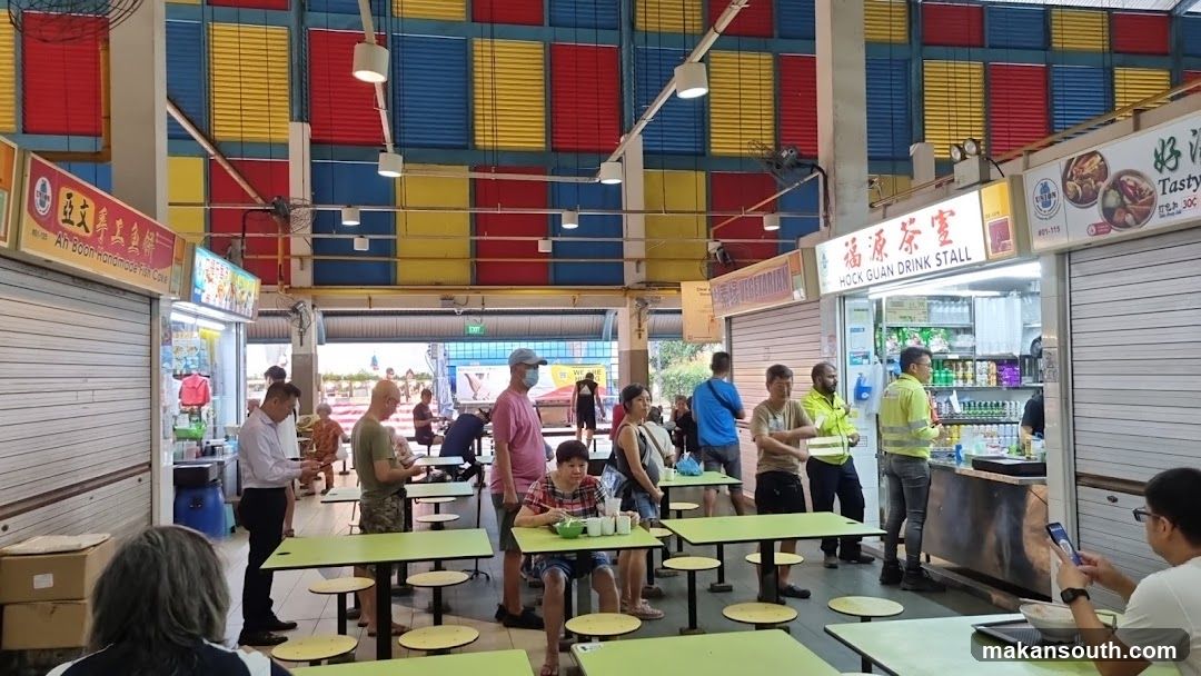 Food court with stalls and seating