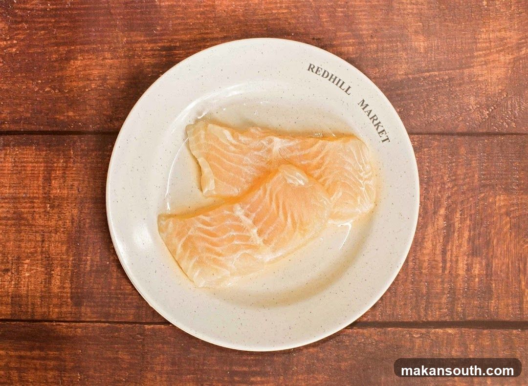 Raw Fish Fillets on a Plate