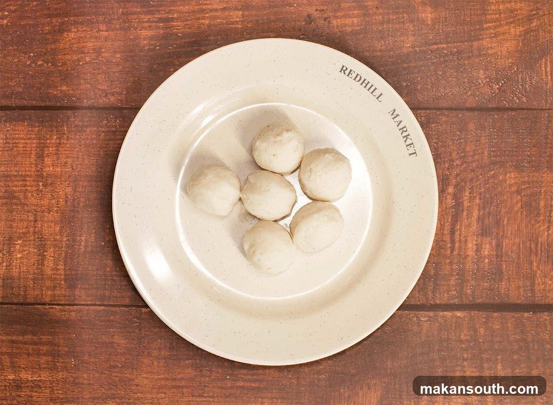 Six Fish Balls on a Plate