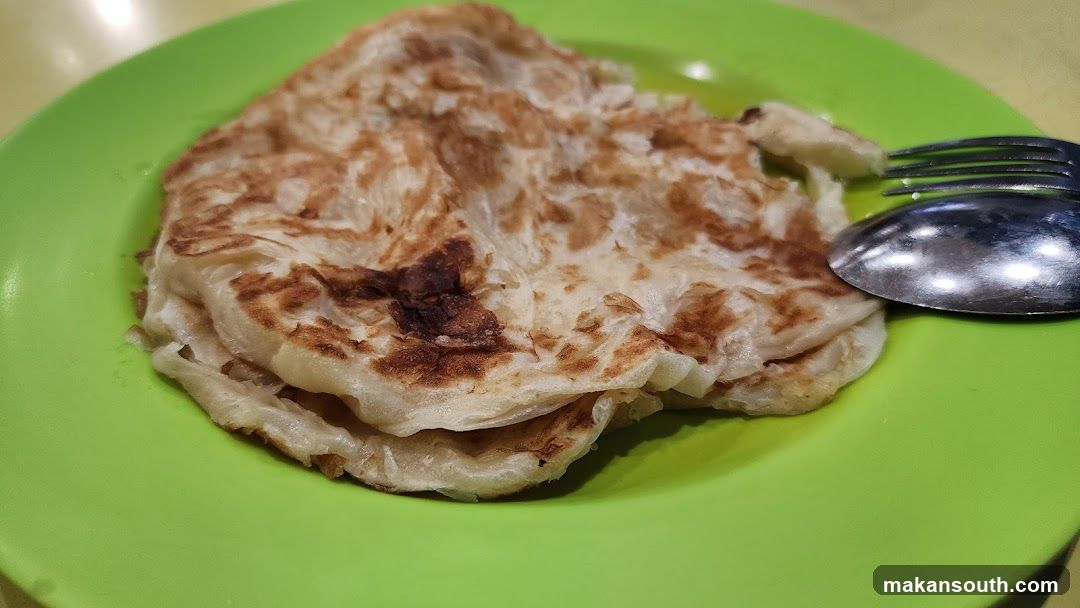 Roti Canai on a Green Plate